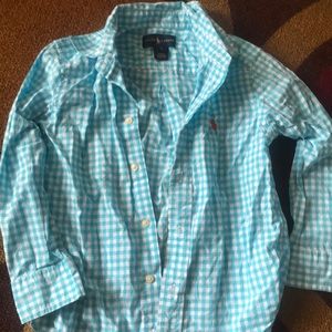 Ralph Lauren Blue checkered l/s boy button up 5
